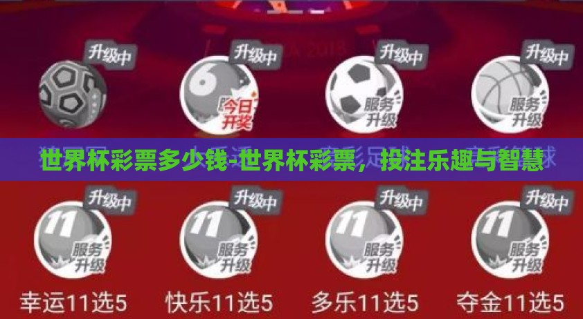 世界杯彩票多少钱-世界杯彩票，投注乐趣与智慧