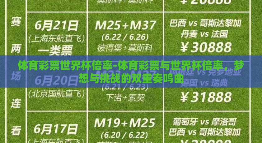 体育彩票世界杯倍率-体育彩票与世界杯倍率，梦想与挑战的双重奏鸣曲