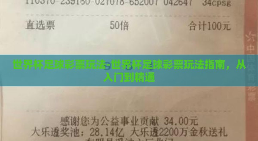 世界杯足球彩票玩法-世界杯足球彩票玩法指南，从入门到精通