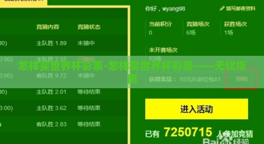 怎样买世界杯彩票-怎样买世界杯彩票——无忧指南