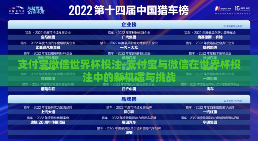 支付宝微信世界杯投注-支付宝与微信在世界杯投注中的新机遇与挑战