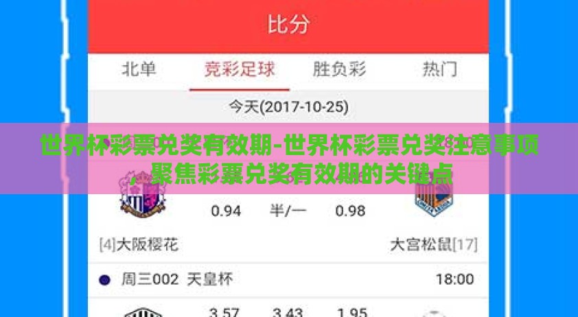 世界杯彩票兑奖有效期-世界杯彩票兑奖注意事项，聚焦彩票兑奖有效期的关键点