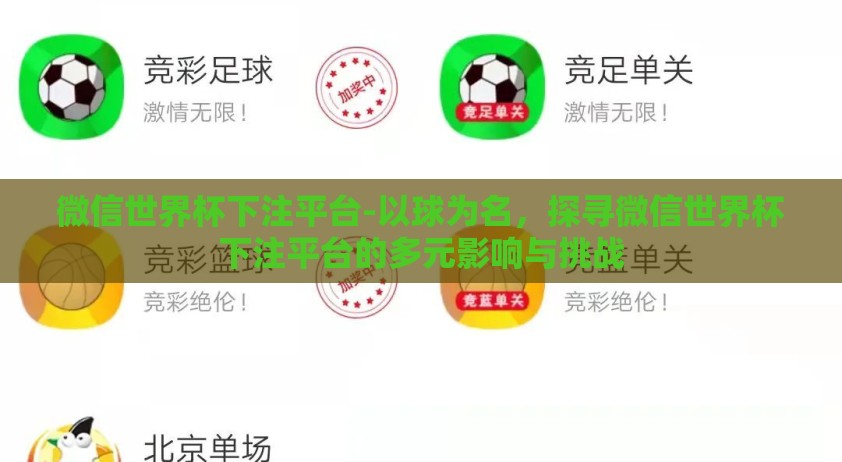 微信世界杯下注平台-以球为名，探寻微信世界杯下注平台的多元影响与挑战