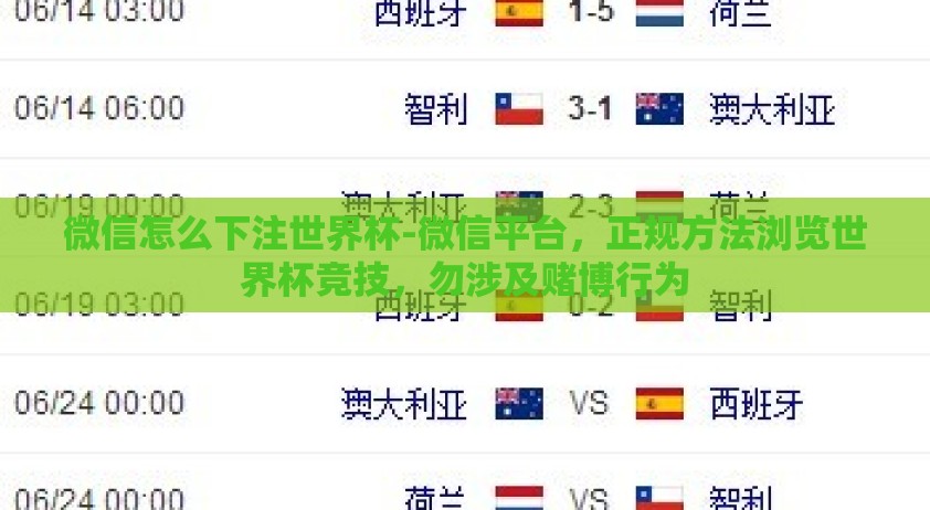 微信怎么下注世界杯-微信平台，正规方法浏览世界杯竞技，勿涉及赌博行为