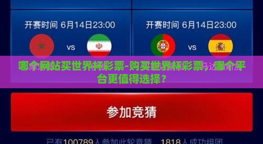 哪个网站买世界杯彩票-购买世界杯彩票，哪个平台更值得选择？