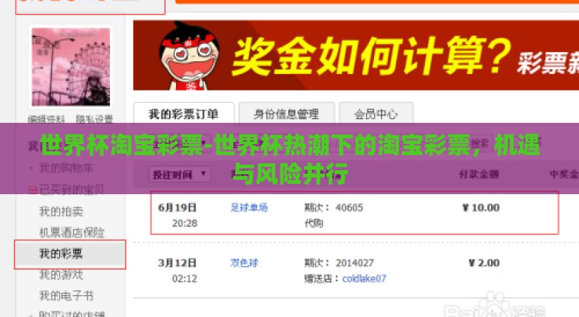 世界杯淘宝彩票-世界杯热潮下的淘宝彩票，机遇与风险并行