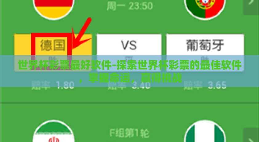 世界杯彩票最好软件-探索世界杯彩票的最佳软件，掌握命运，赢得挑战