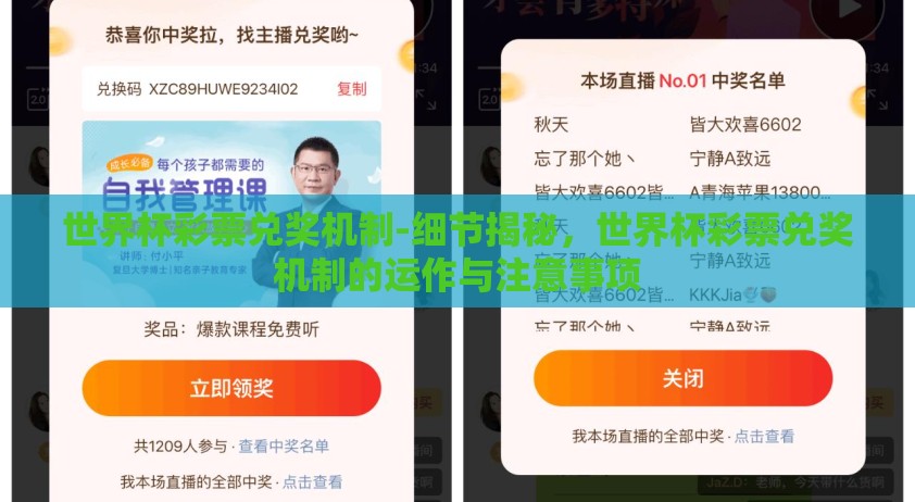 世界杯彩票兑奖机制-细节揭秘，世界杯彩票兑奖机制的运作与注意事项