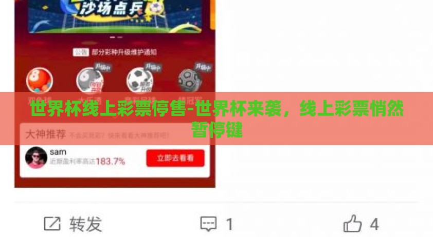 世界杯线上彩票停售-世界杯来袭，线上彩票悄然暂停键