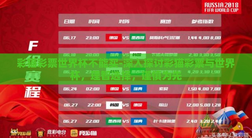 彩猫彩票世界杯不能买-深入探讨彩猫彩票与世界杯，理智选择，谨慎为先