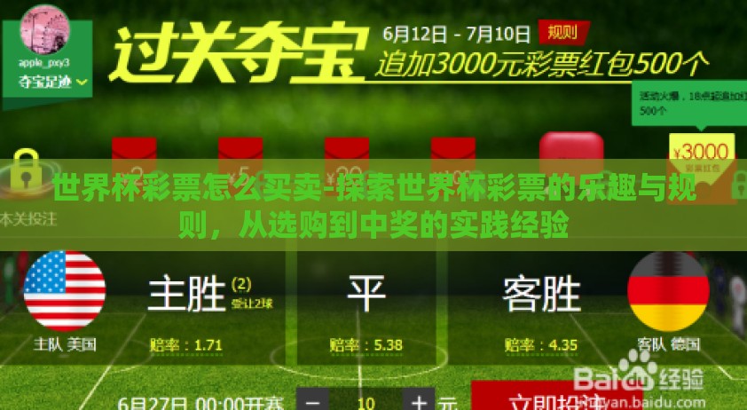 世界杯彩票怎么买卖-探索世界杯彩票的乐趣与规则，从选购到中奖的实践经验