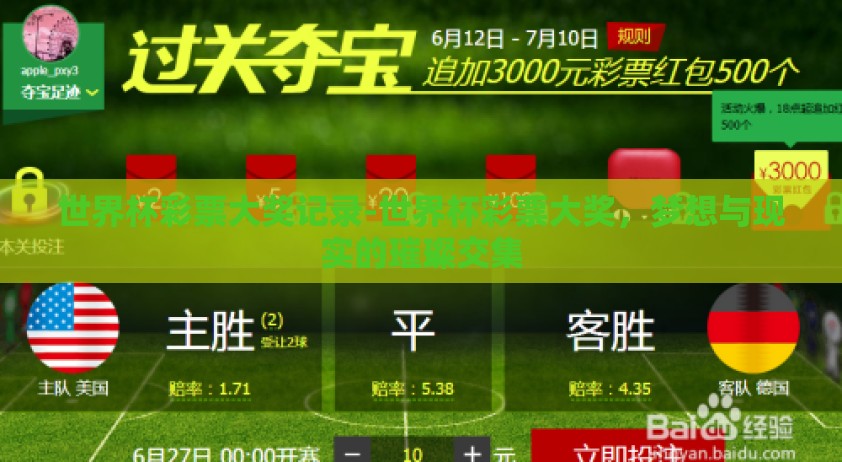 世界杯彩票大奖记录-世界杯彩票大奖，梦想与现实的璀璨交集