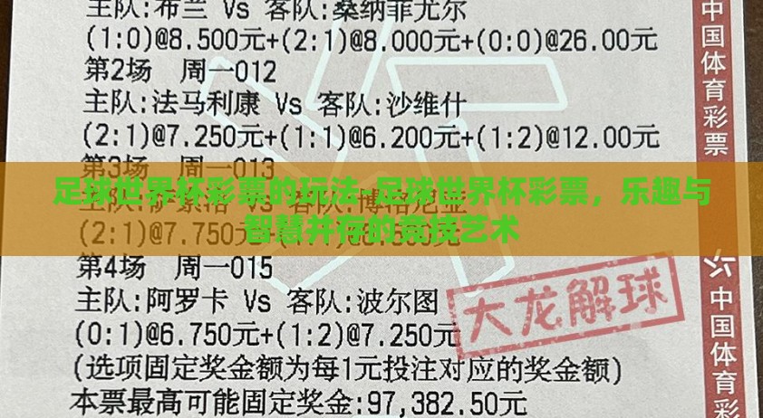 足球世界杯彩票的玩法-足球世界杯彩票，乐趣与智慧并存的竞技艺术