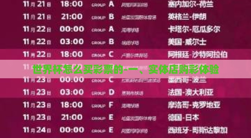 世界杯怎么买彩票的-一、实体店购彩体验