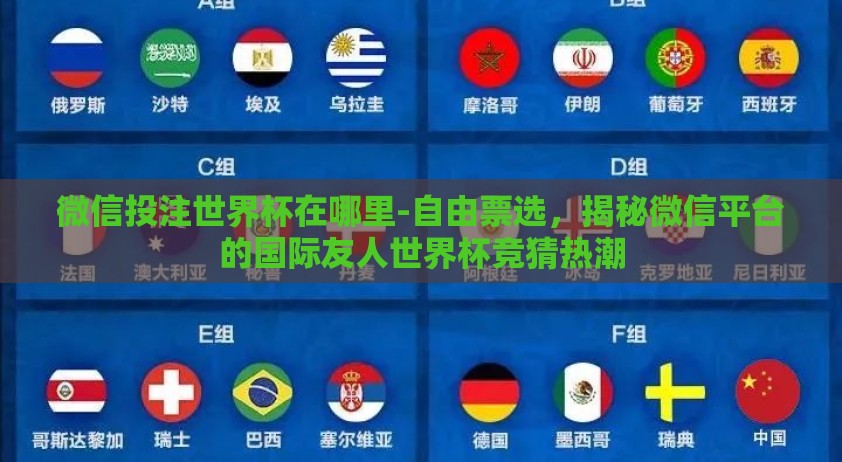 微信投注世界杯在哪里-自由票选，揭秘微信平台的国际友人世界杯竞猜热潮