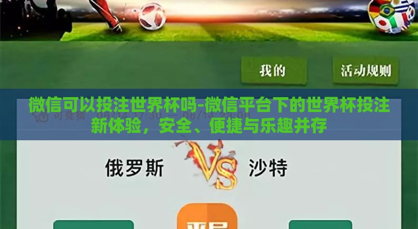 微信可以投注世界杯吗-微信平台下的世界杯投注新体验，安全、便捷与乐趣并存