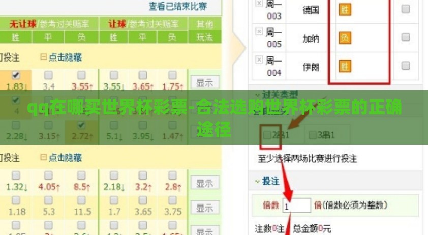 qq在哪买世界杯彩票-合法选购世界杯彩票的正确途径