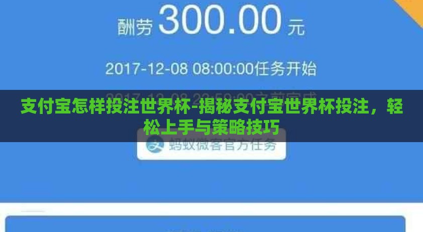 支付宝怎样投注世界杯-揭秘支付宝世界杯投注，轻松上手与策略技巧