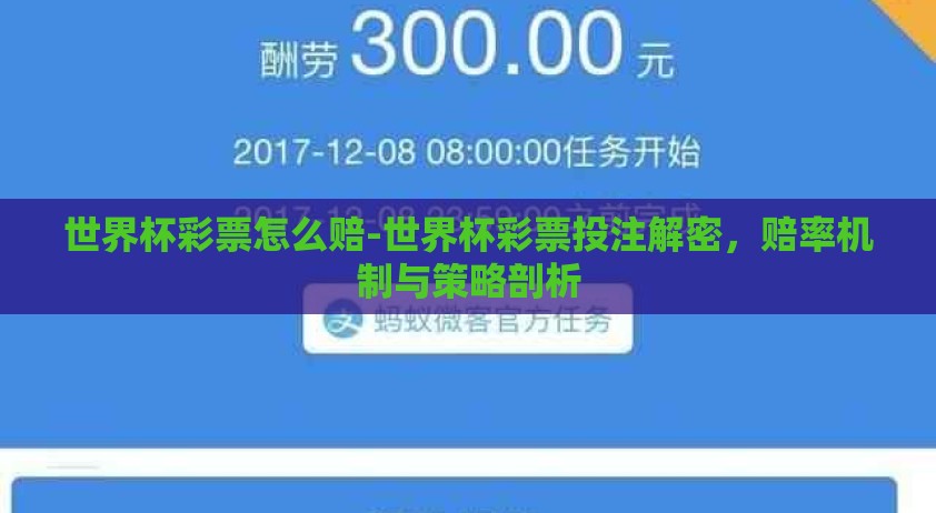 世界杯彩票怎么赔-世界杯彩票投注解密，赔率机制与策略剖析