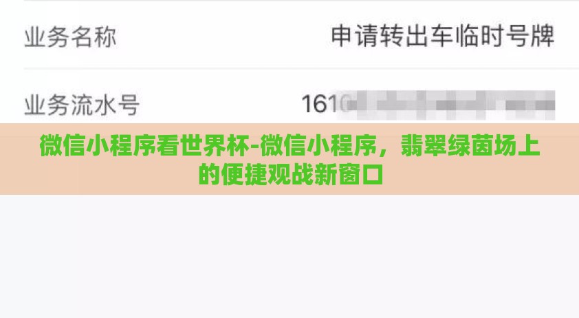 微信小程序看世界杯-微信小程序,翡翠绿茵场上的便捷观战新窗口 微信小程序看世界杯-微信小程序,翡翠绿茵场上的便捷观战新窗口